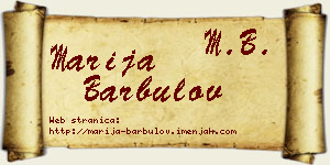 Marija Barbulov vizit kartica